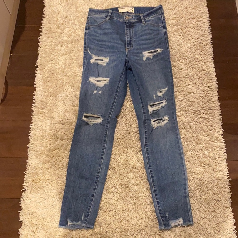 Garage ripped skinny jeans